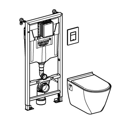 GROHE 39186000 - SOLIDO 1,13 m priešsieninis montavimo komplektas, balta