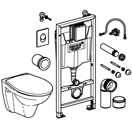 GROHE 39192000 - SOLIDO komplektas 4 viename, 1,13 m, duro balta