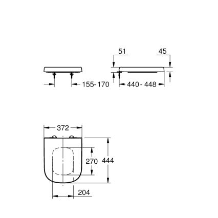 GROHE 39330002 - WC sėdynė EURO CERAMIC, patvari balta