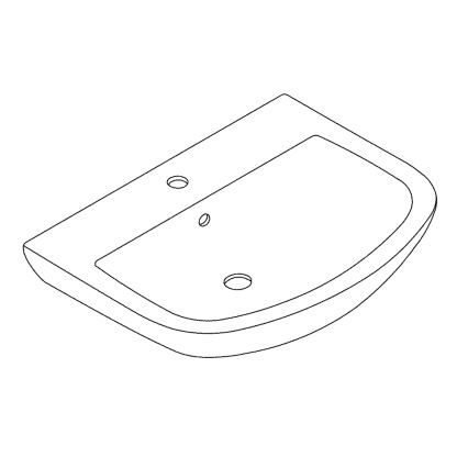 GROHE 39420000 - Pakabinamas praustuvas BAU CERAMIC 646 × 468 mm keramika/balta