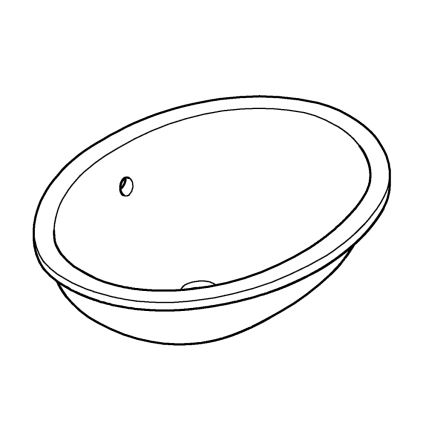 GROHE 39423000 - Įleidžiamas praustuvas BAU CERAMIC 560 × 420 mm keramika/balta