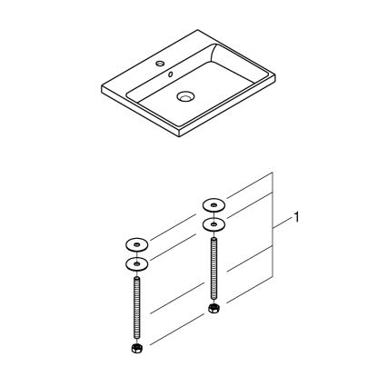 GROHE 3947900H - Praustuvas CUBE CERAMIC 600 × 490 mm keramika/balta