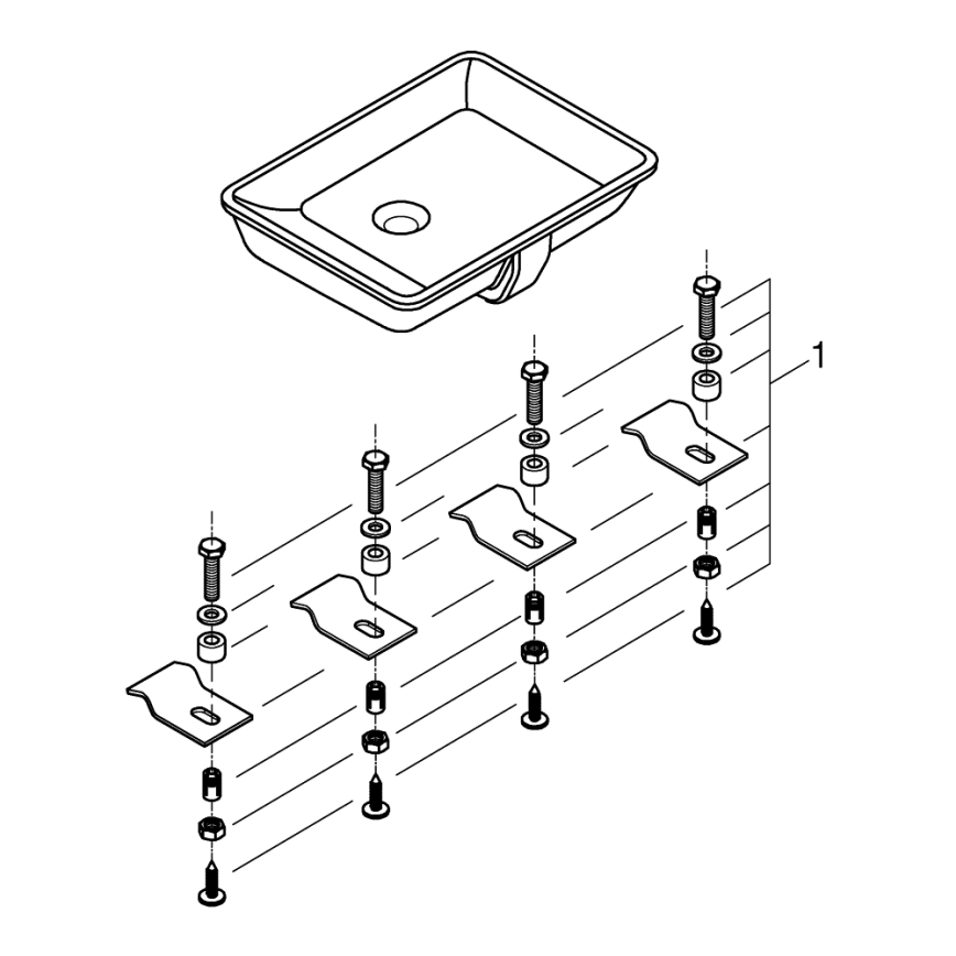GROHE 3948000H - Praustuvas CUBE CERAMIC 492 × 370 mm keramika/balta