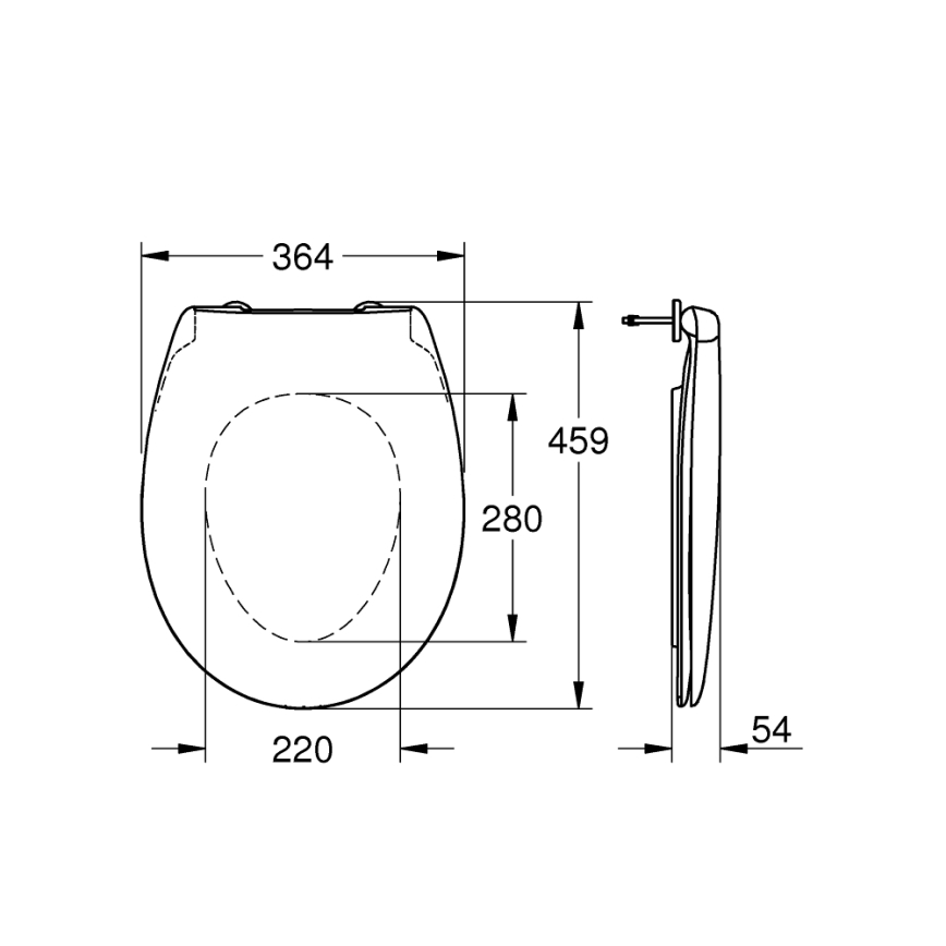 GROHE 39493000 - WC sėdynė BAU CERAMIC tvirta balta