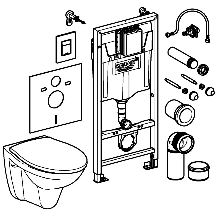 GROHE 39586000 - 5 viename komplektas SOLIDO 1,13 m keramika/balta