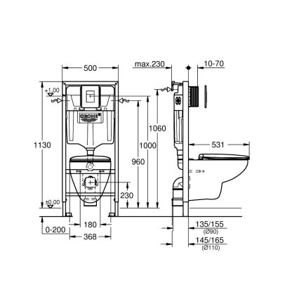 GROHE 39586000 - 5 viename komplektas SOLIDO 1,13 m keramika/balta