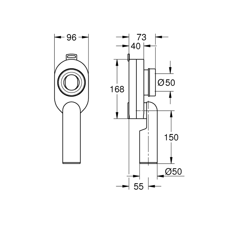 GROHE 39733000 - Pisuarinis sifonas BAU CERAMIC