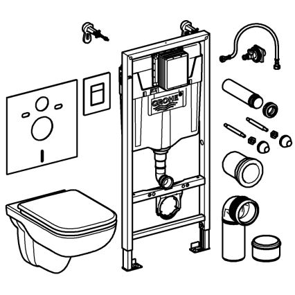 GROHE 39817000 - SOLIDO WC komplektas 1,13 m keramika/balta