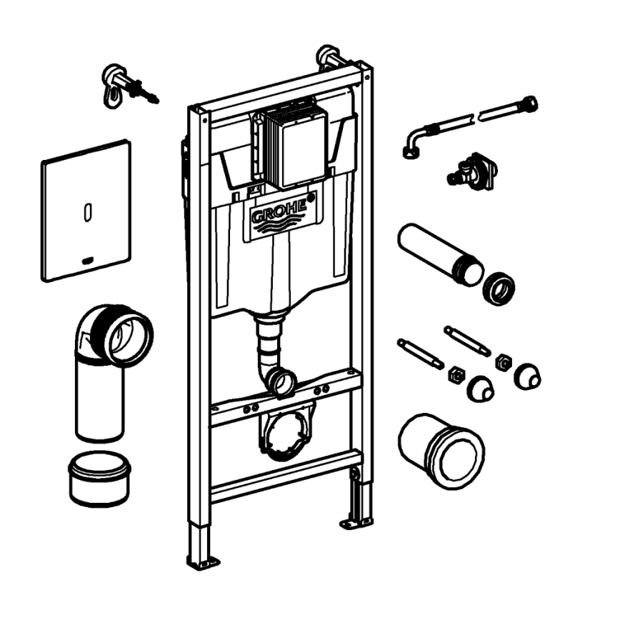 GROHE 39883000 - SOLIDO priešsieninė montavimo sistema 1,13 m, blizgus chromas