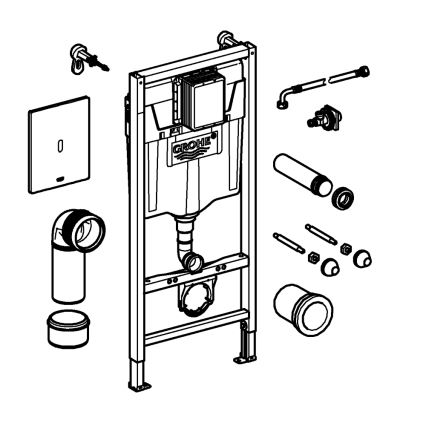 GROHE 39883000 - SOLIDO priešsieninė montavimo sistema 1,13 m, blizgus chromas