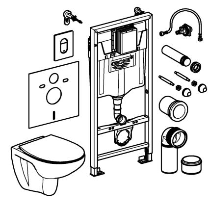 GROHE 39902000 - Unitazas SOLIDO 230 x 500 x 1130 keramika/balta