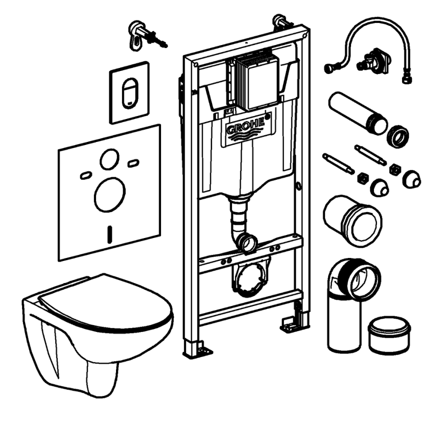 GROHE 39902000 - Unitazas SOLIDO 230 x 500 x 1130 keramika/balta