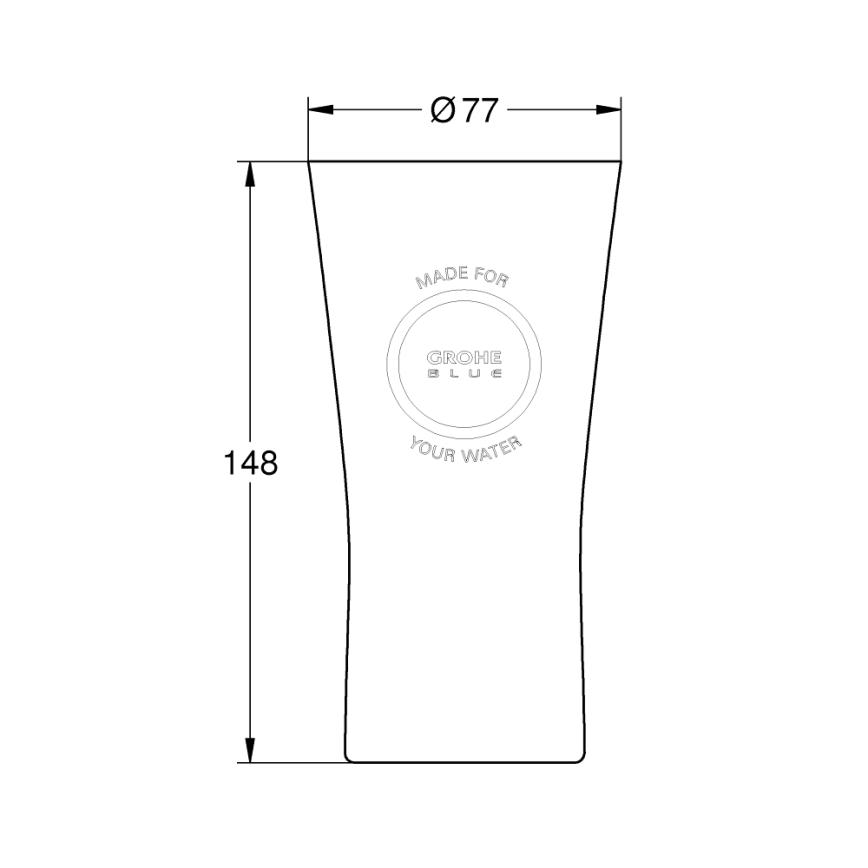 GROHE 40437000 - komplektas iš 6 BLUE stiklinių, 250 ml, krištolinės/skaidrios