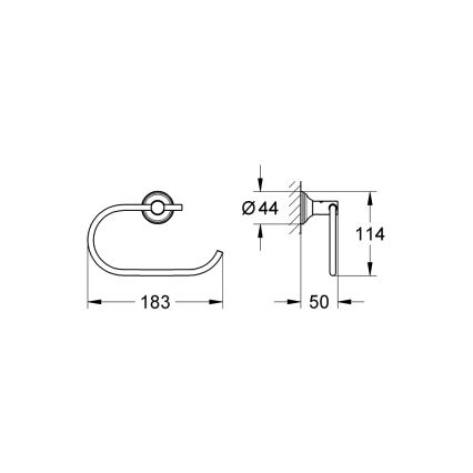 GROHE 40657001 - Tualetinio popieriaus laikiklis ESSENTIALS AUTHENTIC blizgus chromas