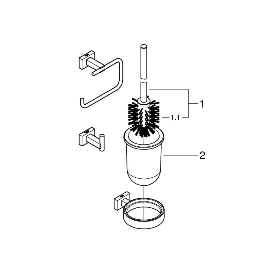 GROHE 40757001 - ESSENTIALS CUBE aksesuarų rinkinys, blizgus chromas