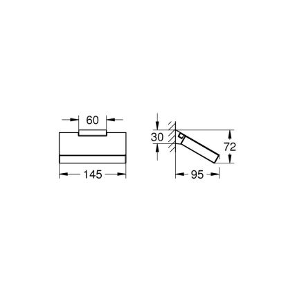 GROHE 40781000 - Tualetinio popieriaus laikiklis SELECTION CUBE blizgus chromas