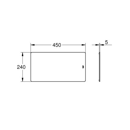 GROHE 40786K00 - Stiklinė lentelė 450 × 240 × 19 mm juoda