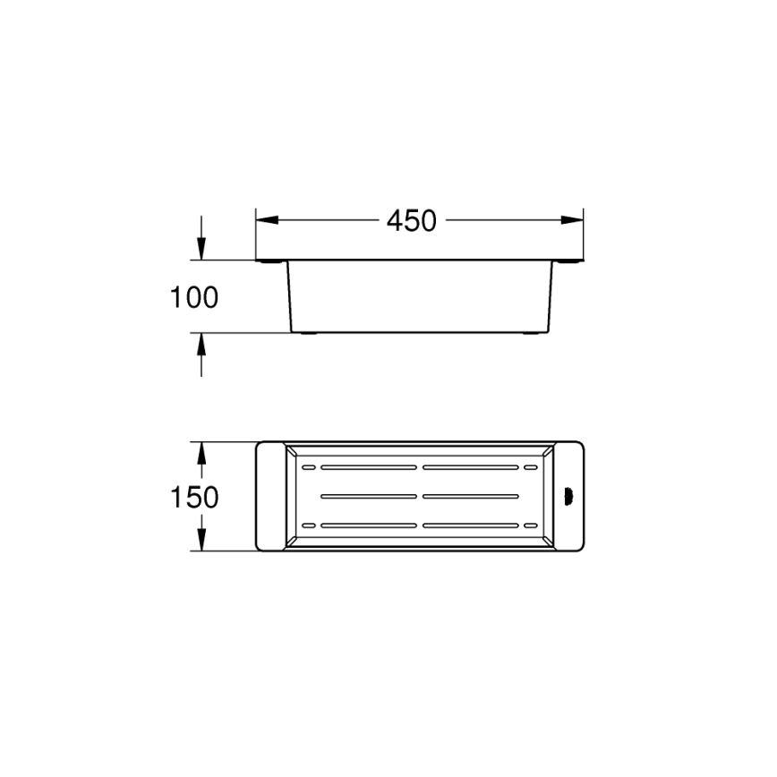 GROHE 40852SD0 - Daugiafunkcis sietelis, 450 × 150 × 100 mm, iš nerūdijančio plieno