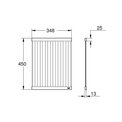 GROHE 40856SD0 - nutekėjimo padėklas 450 × 348 mm, šlifuotas nerūdijančio plieno