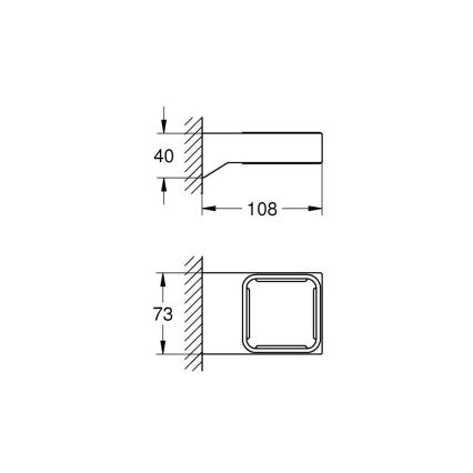 GROHE 40865000 - Laikiklis SELECTION CUBE blizgus chromas