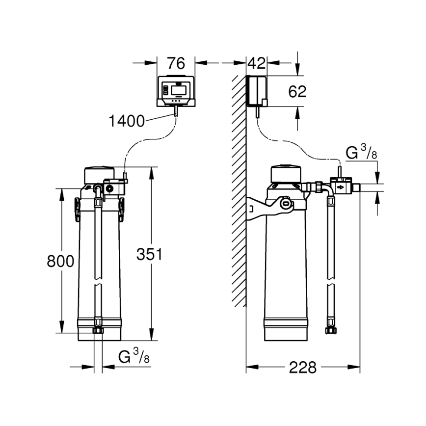 GROHE 40875000 - Pradinis filtrų rinkinys BLUE, blizgus chromas