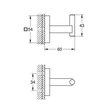 GROHE 40961000 - Kabliukas vonios chalatui START CUBE, blizgus chromas