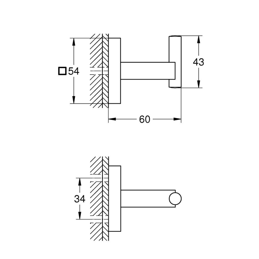 GROHE 40961000 - Kabliukas vonios chalatui START CUBE, blizgus chromas