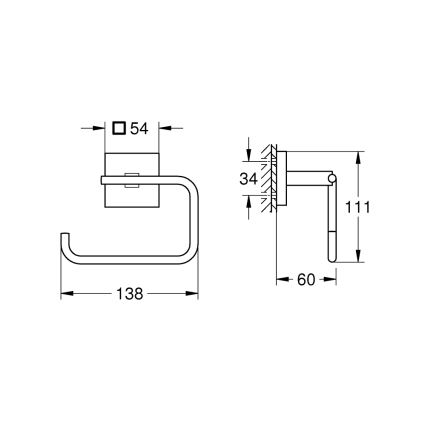 GROHE 409782430 - Tualetinio popieriaus laikiklis START CUBE juodas