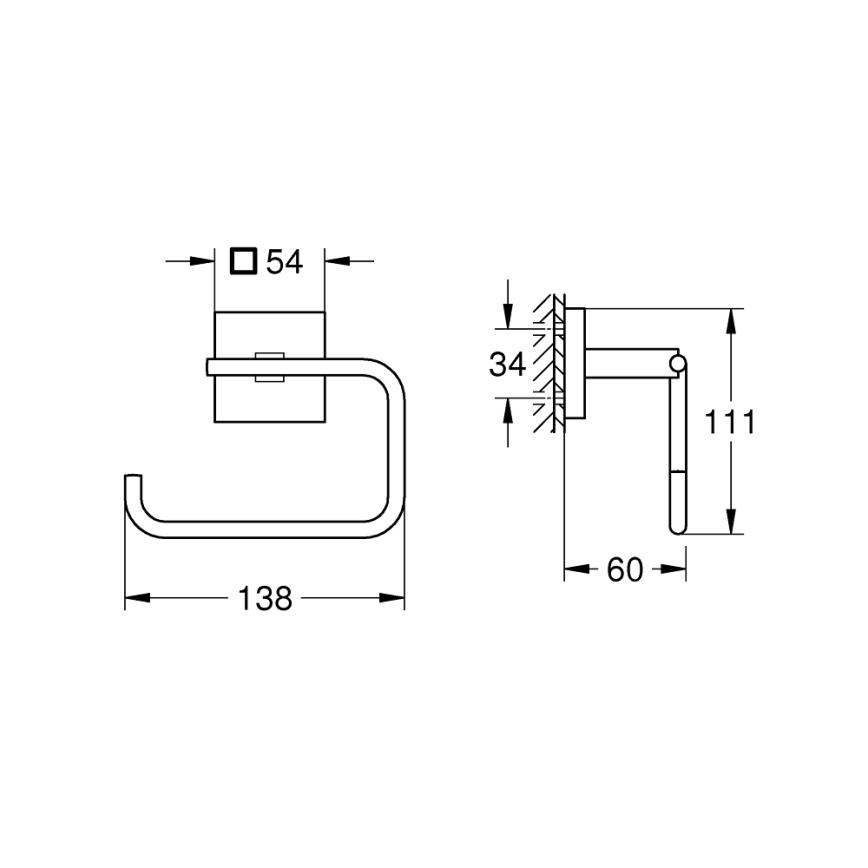 GROHE 409782430 - Tualetinio popieriaus laikiklis START CUBE juodas