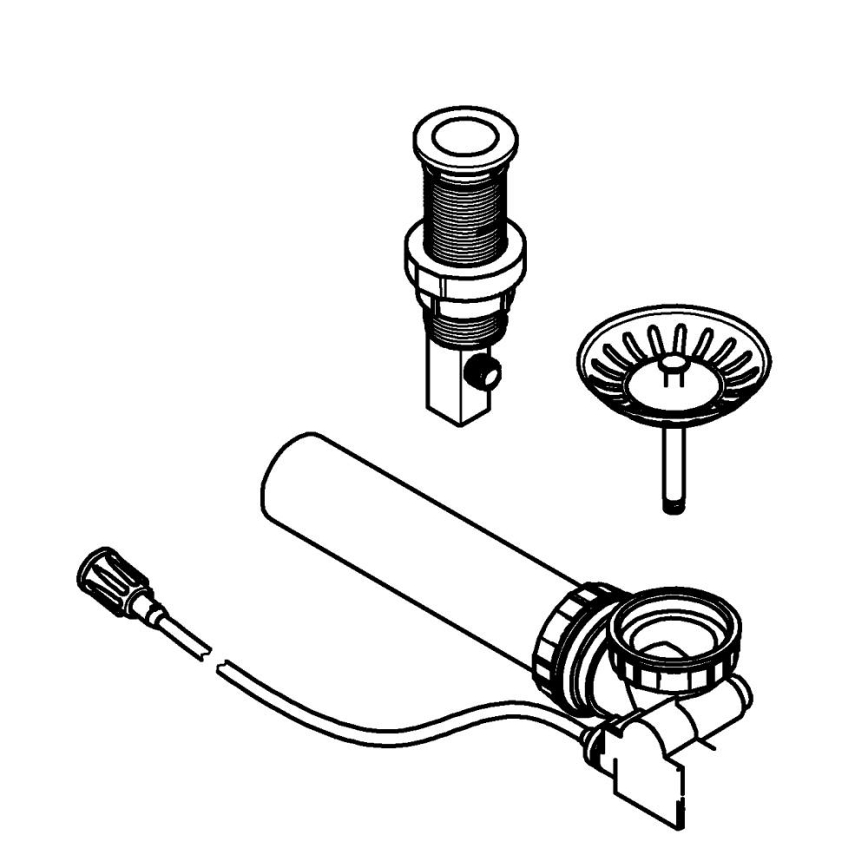GROHE 40986SD0 - Nuotekų rinkinys virtuvės kriauklėms Ø 35 mm, iš nerūdijančio plieno