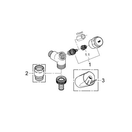 GROHE 41010000 - Prijungimo vožtuvas EGGEMANN DN 15 blizgus chromas