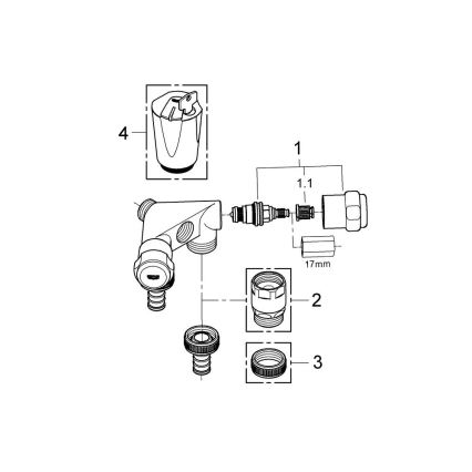 GROHE 41020000 - Dvigubas vožtuvas EGGEMANN 12” blizgus chromas