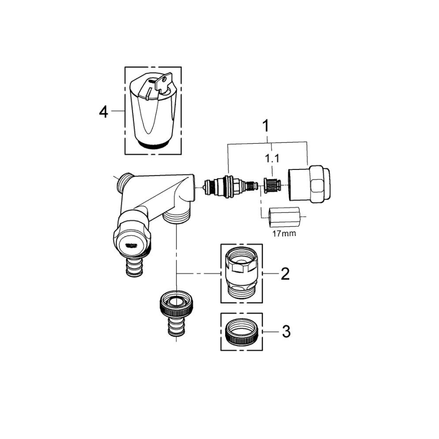 GROHE 41022000 - Dvigubas vožtuvas EGGEMANN DN 15 blizgus chromas