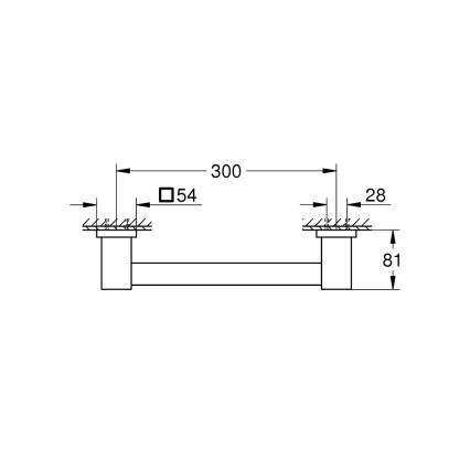 GROHE 410942430 - vonios rankena START CUBE 354 mm juoda