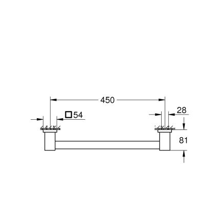 GROHE 41095000 - Vonios rankena START CUBE 504 mm blizgus chromas