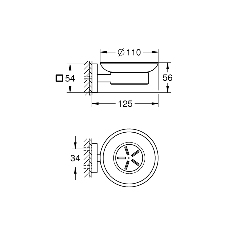 GROHE 410962430 - Muilinė START CUBE 110 x 56 x 125 mm juoda