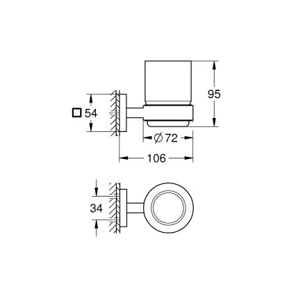 GROHE 41097000 - stiklinė su laikikliu, poliruotas chromas