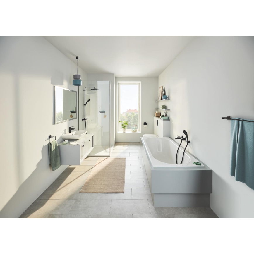 GROHE 411042430 - Dvigubas rankšluosčių laikiklis START CUBE 654 mm juodas