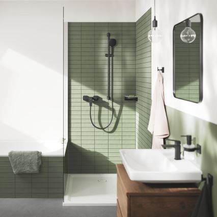 GROHE 411062430 - Kampinė dušo lentyna ESSENTIALS 250 × 250 mm juoda