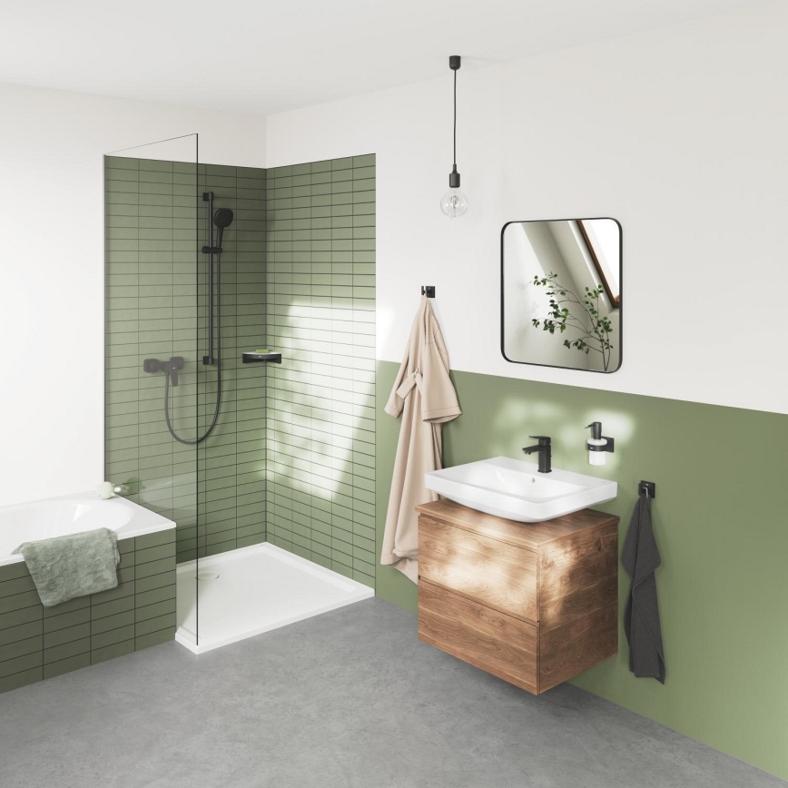 GROHE 411062430 - Kampinė dušo lentyna ESSENTIALS 250 × 250 mm juoda