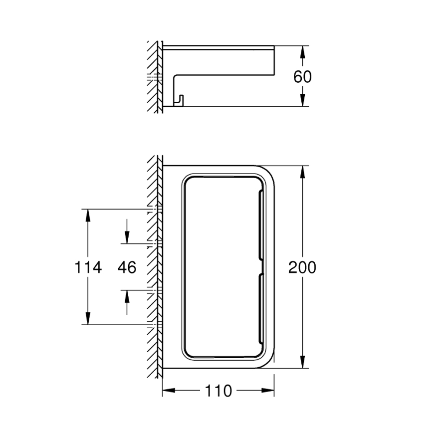 GROHE 41107DC0 - Dušo lentyna START CUBE 200 mm, nerūdijančio plieno