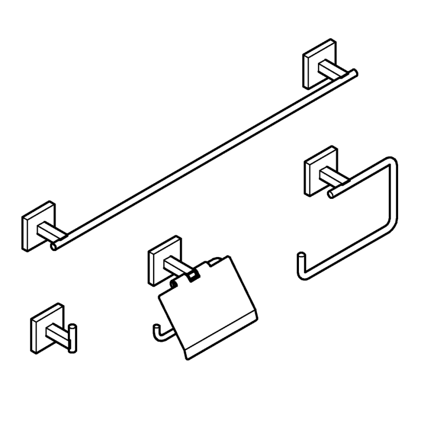 GROHE 411152430 - START CUBE priedų rinkinys 558 mm juodas