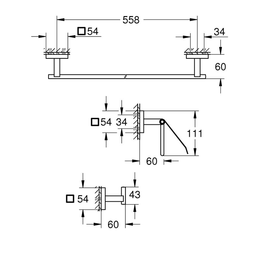 GROHE 411242430 - QUICKFIX START CUBE priedų rinkinys, juodos spalvos