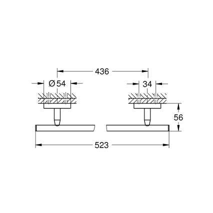 GROHE 41166000 - 522 mm rankšluosčių laikiklis, blizgus chromas