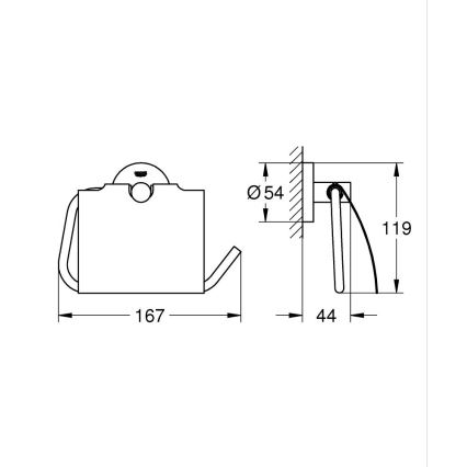 GROHE 41179000 - Tualetinio popieriaus laikiklis QUICKFIX START, blizgus chromas