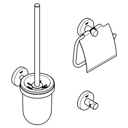 GROHE 41204DC0 - START 3 viename tualeto aksesuarų komplektas iš nerūdijančio plieno