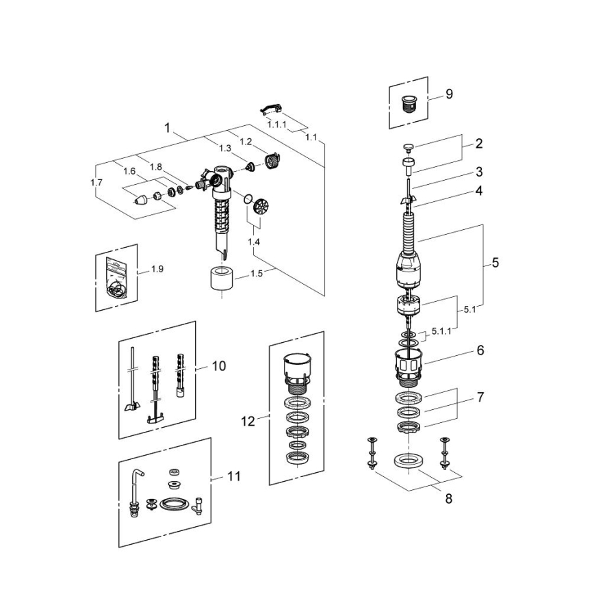 GROHE 43907PI0 - Keičiamasis rinkinys keraminiams tualeto bakeliams
