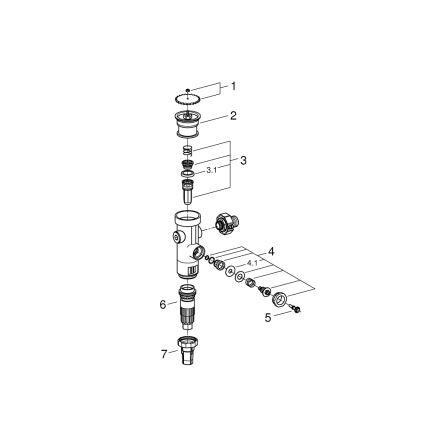 GROHE 43996000 - Slėginis klozeto nuleidimo mechanizmas RONDO 3”