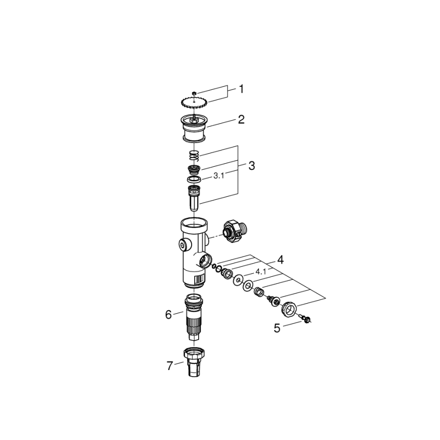 GROHE 43996000 - Slėginis klozeto nuleidimo mechanizmas RONDO 3”