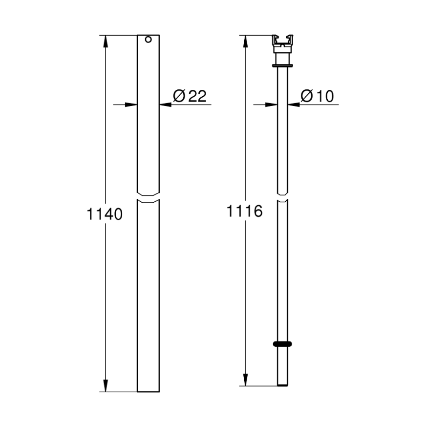 GROHE 48514000 - dušo vamzdis papildomam montavimui, blizgus chromas